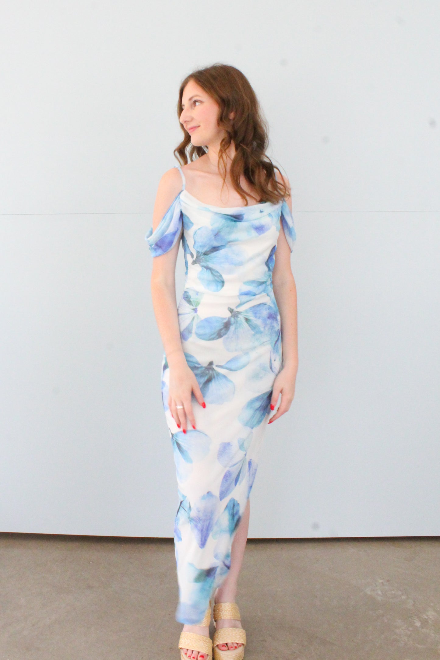 Spread Your Wings Midi Dress - Blue