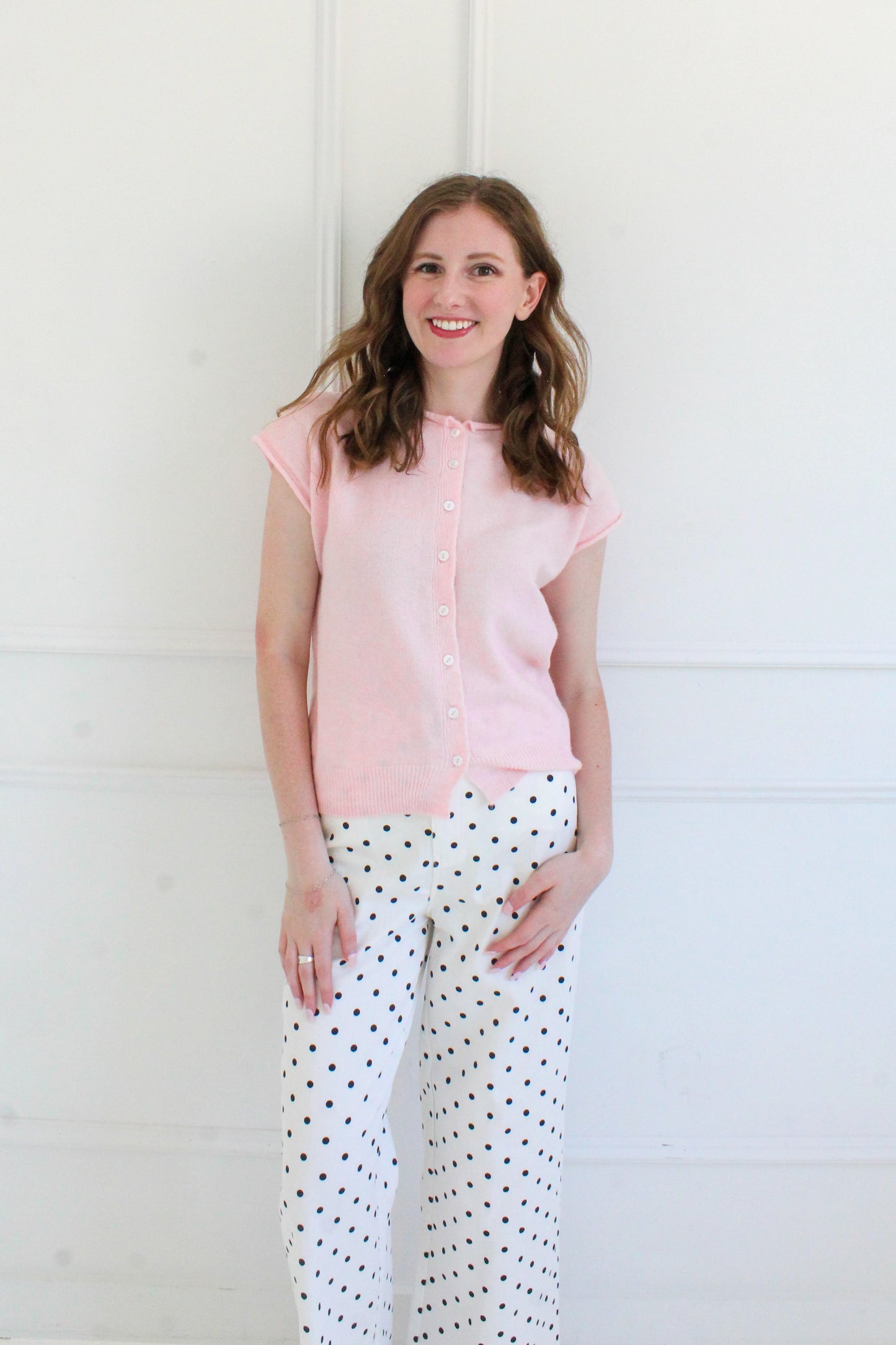 Lemon Drop Sweater Vest - Pink