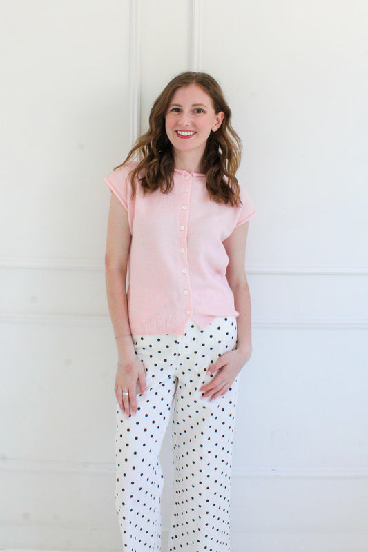 Lemon Drop Sweater Vest - Pink
