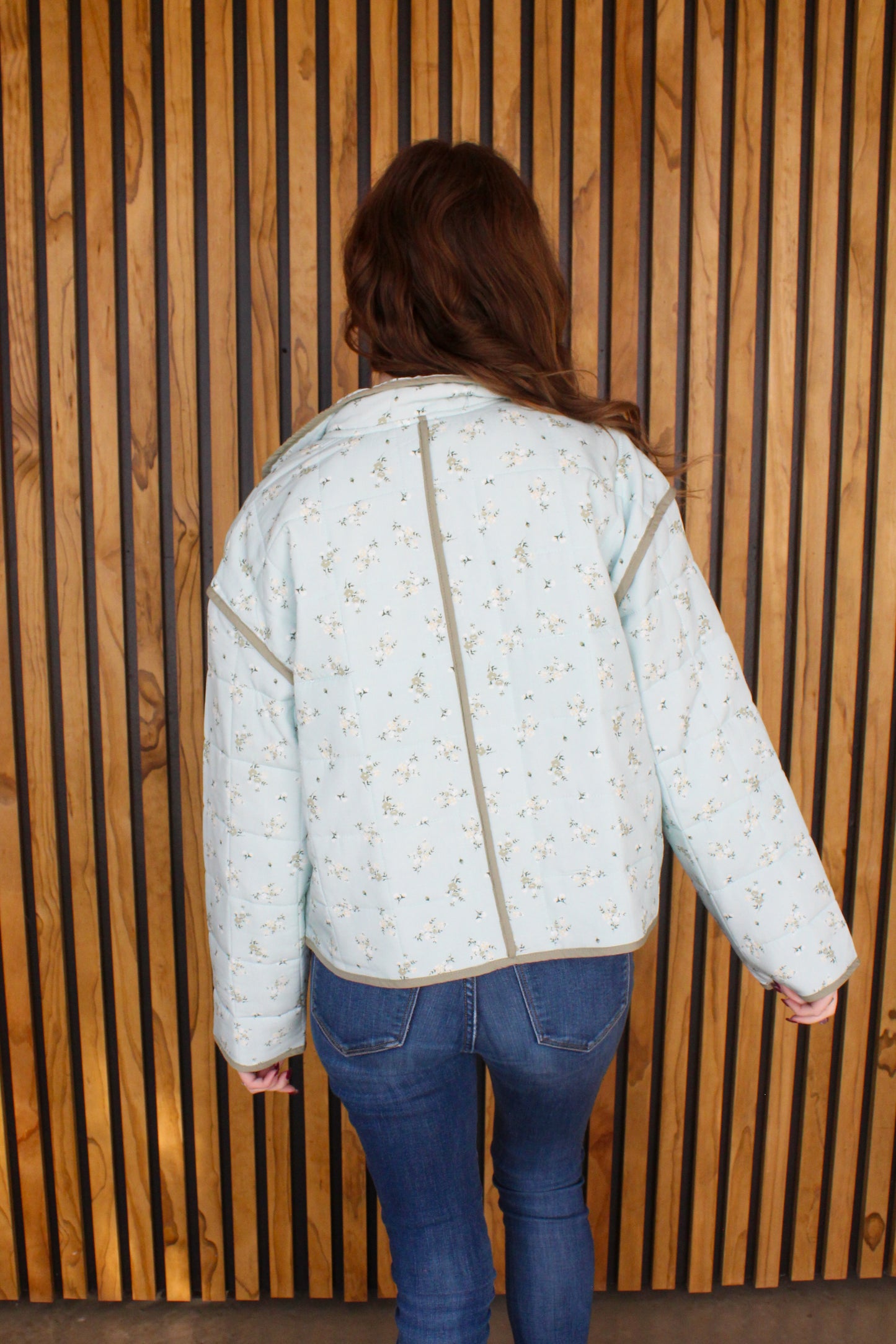 Scenic Route Quilted Jacket - Blue Floral