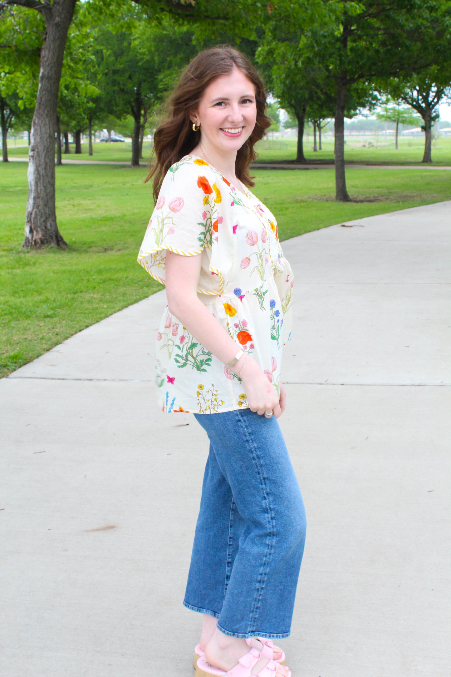 Fields In Bloom Top - White Floral