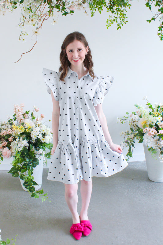 On The Dot Dress - Black and White
