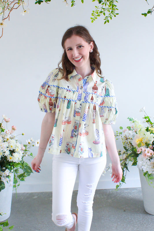 Paws & Reflect Top - Pale Yellow