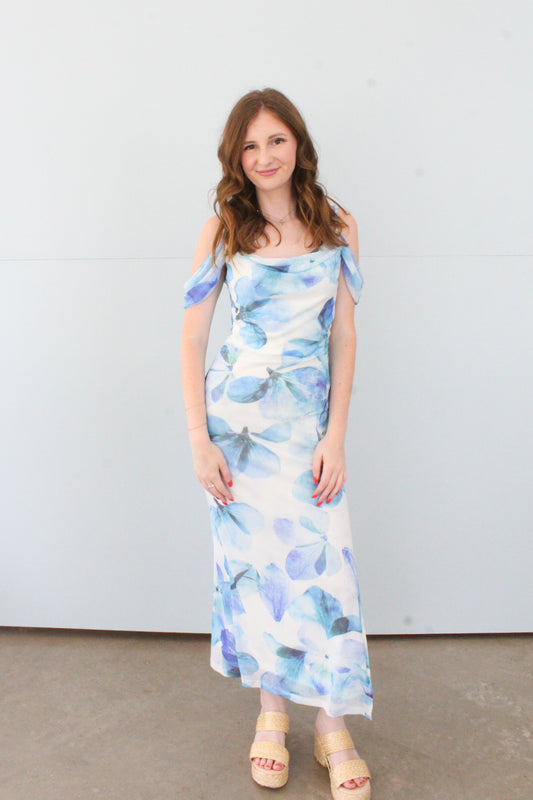 Spread Your Wings Midi Dress - Blue
