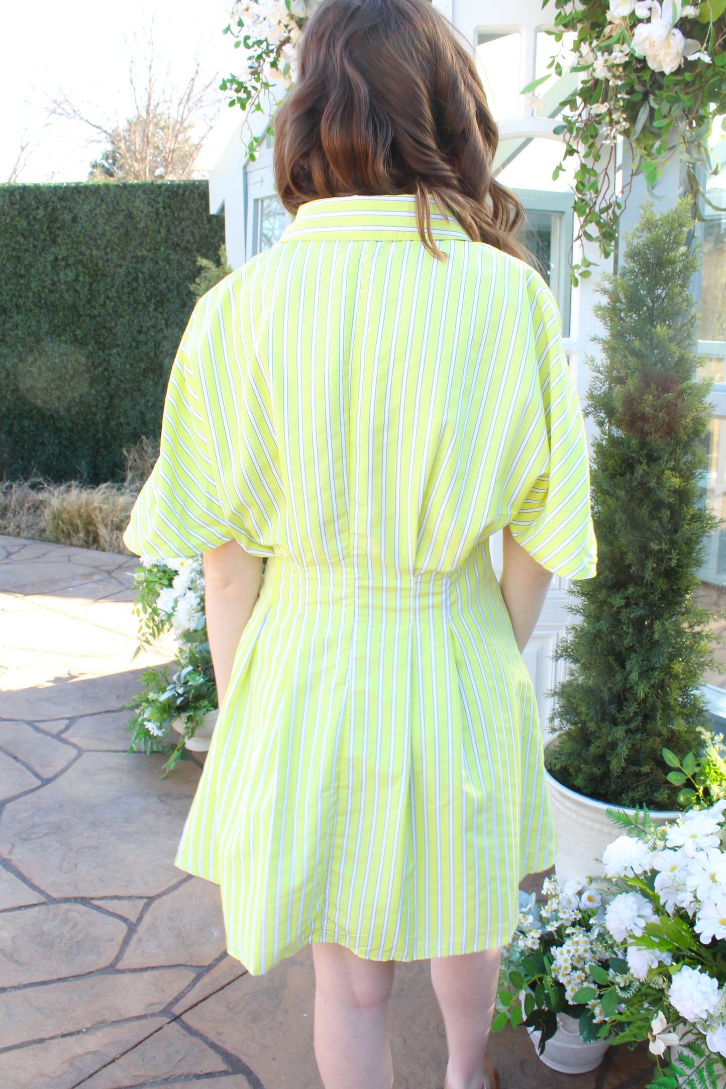 Sunny Side Stripes Dress - Yellow