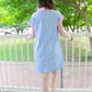 Office To Outing Dress - Blue & Pink