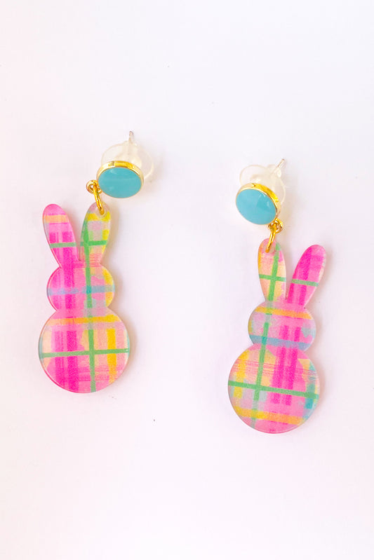 Hoppy To Be Here Earrings - Plaid