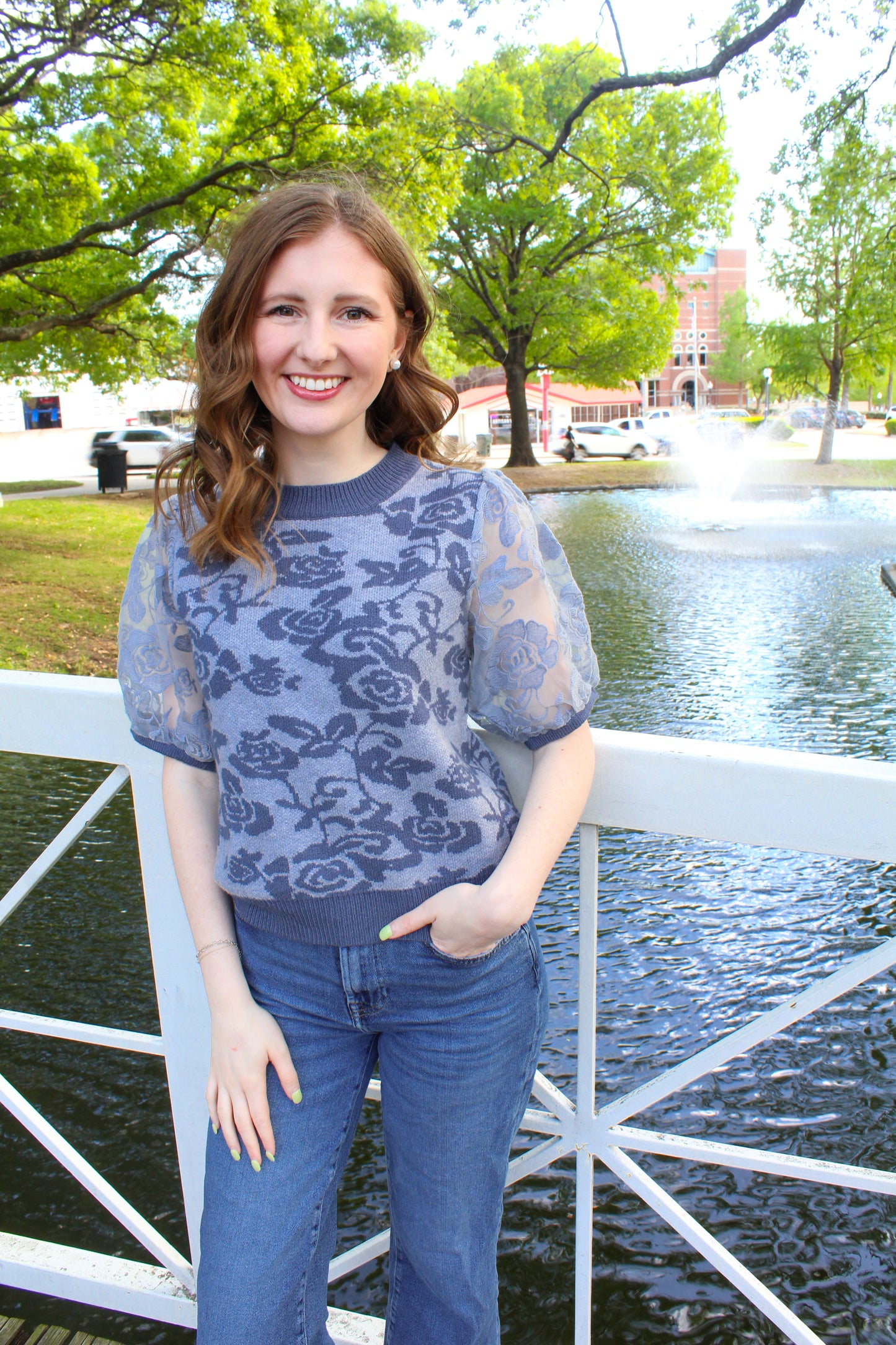 Vintage Daydream Sweater Top - Blue
