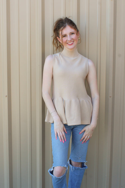 Shaken Not Stirred Top - Camel
