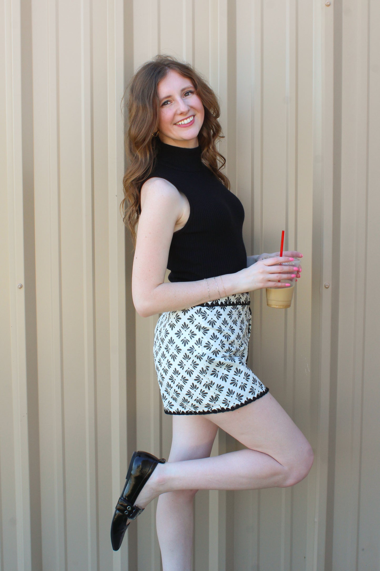 Wrap It Up Skort - Black And White