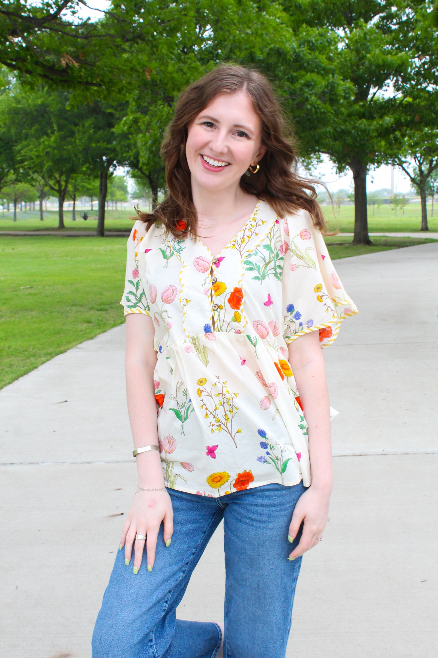 Fields In Bloom Top - White Floral