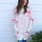 Better With A Bow Cardigan - Cream & Pink