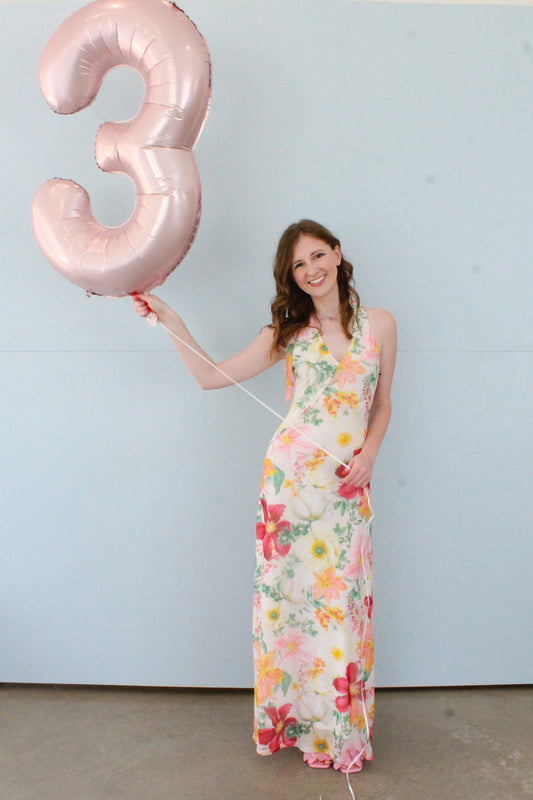 It's A Date Maxi Dress - Pink Multi