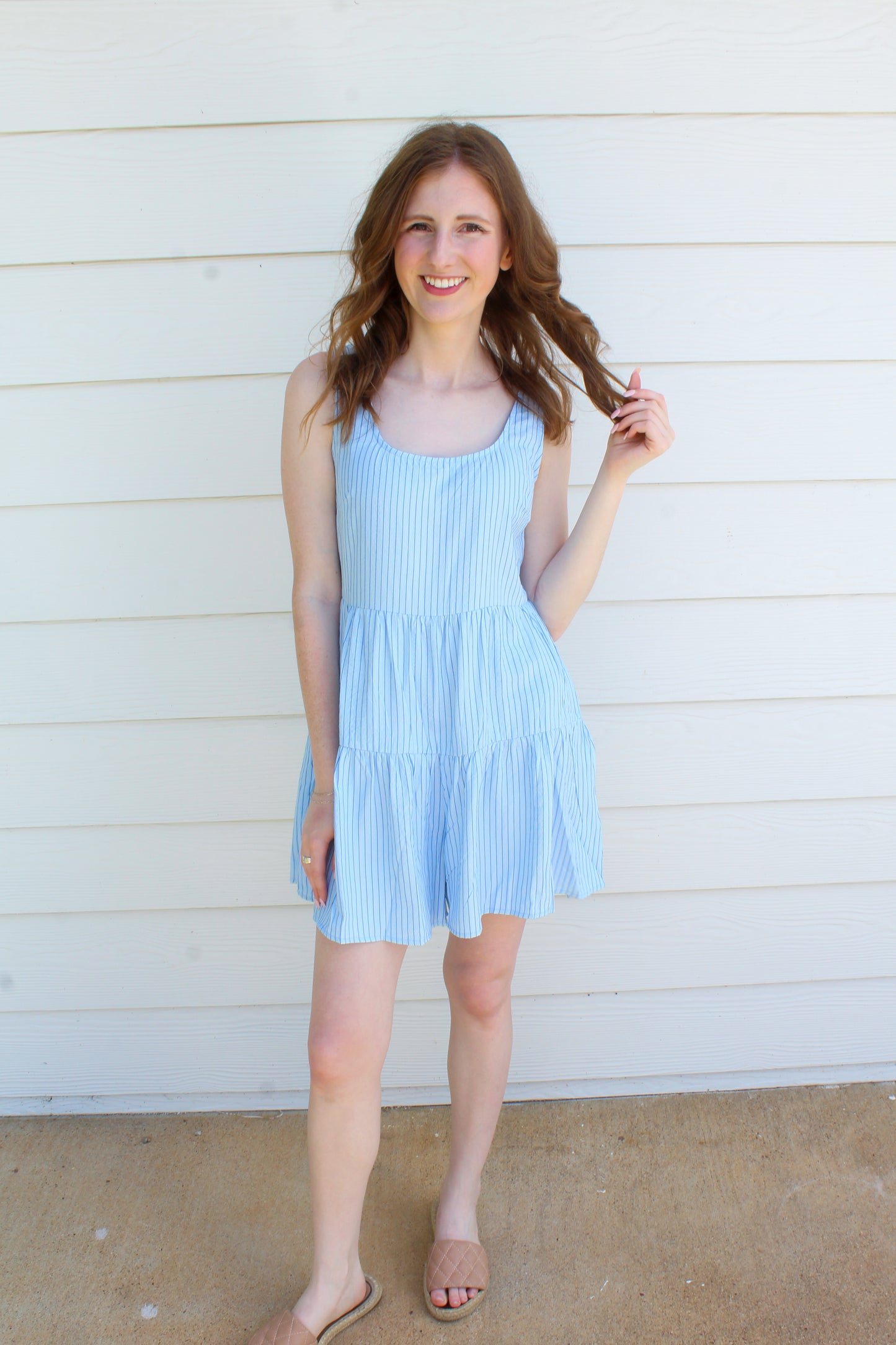 Keep It Cool Romper - Blue