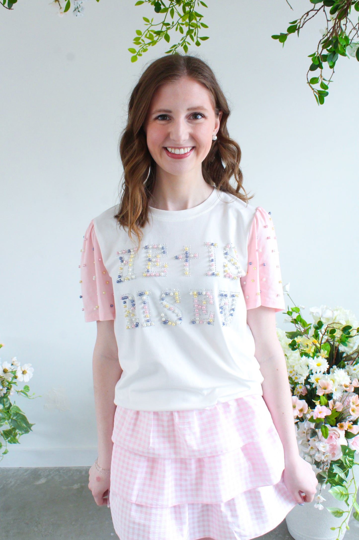 He Is Risen Tee - White