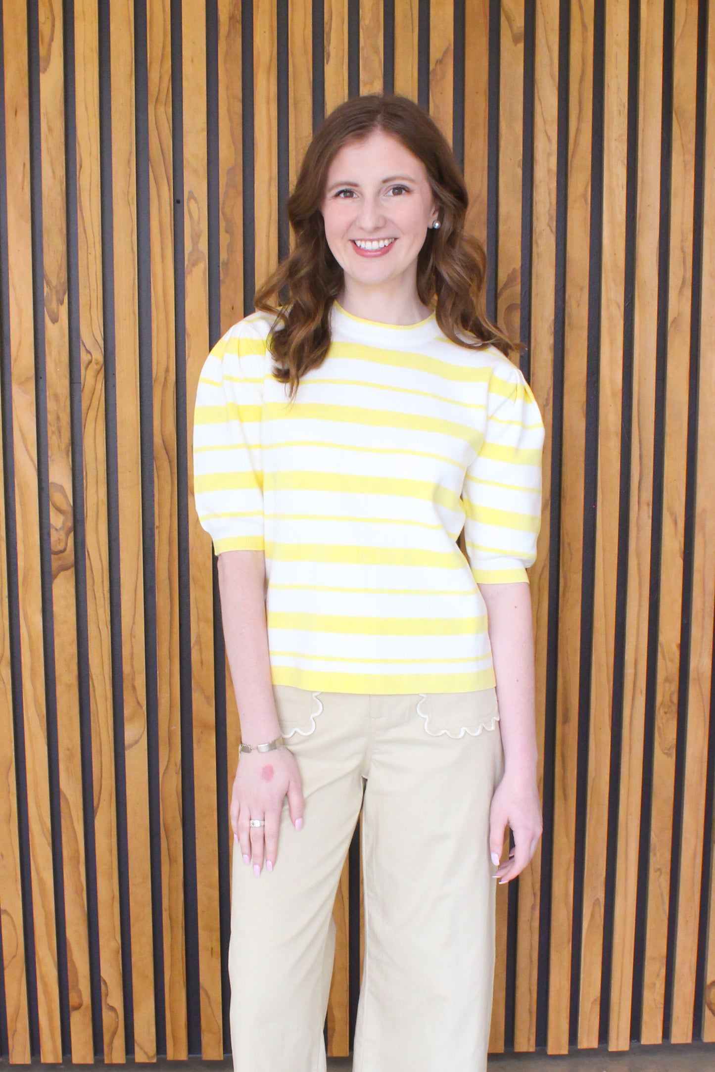 Sunny Days Knit Top - Yellow Stripe