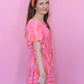 Best In Bow Dress - Pink & Orange