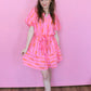 Best In Bow Dress - Pink & Orange