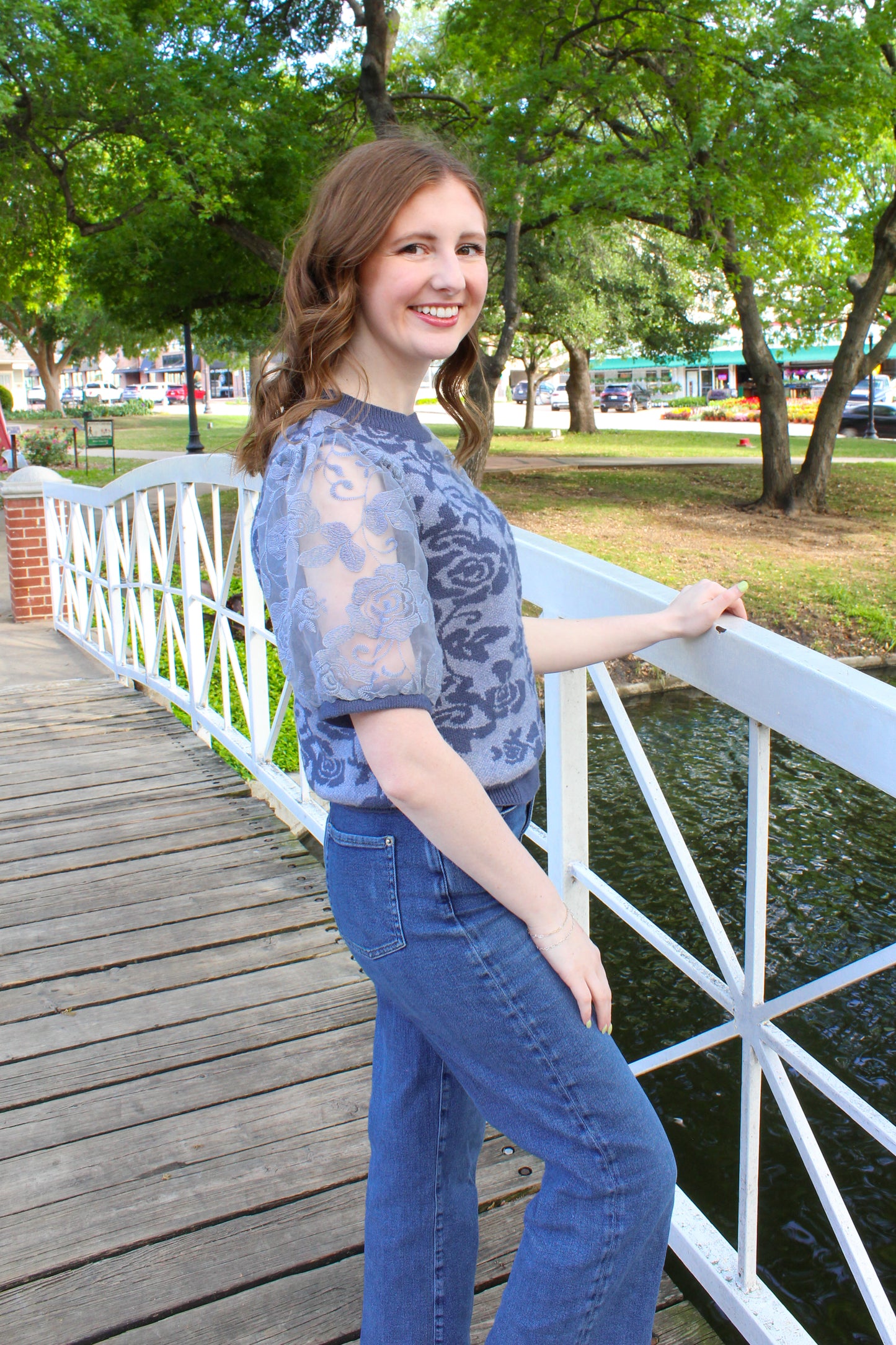 Vintage Daydream Sweater Top - Blue