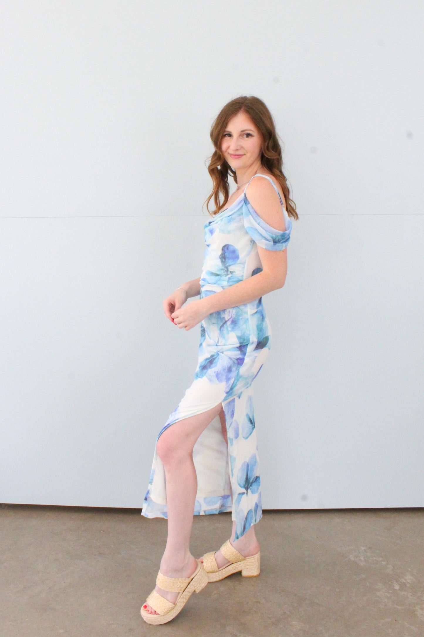Spread Your Wings Midi Dress - Blue