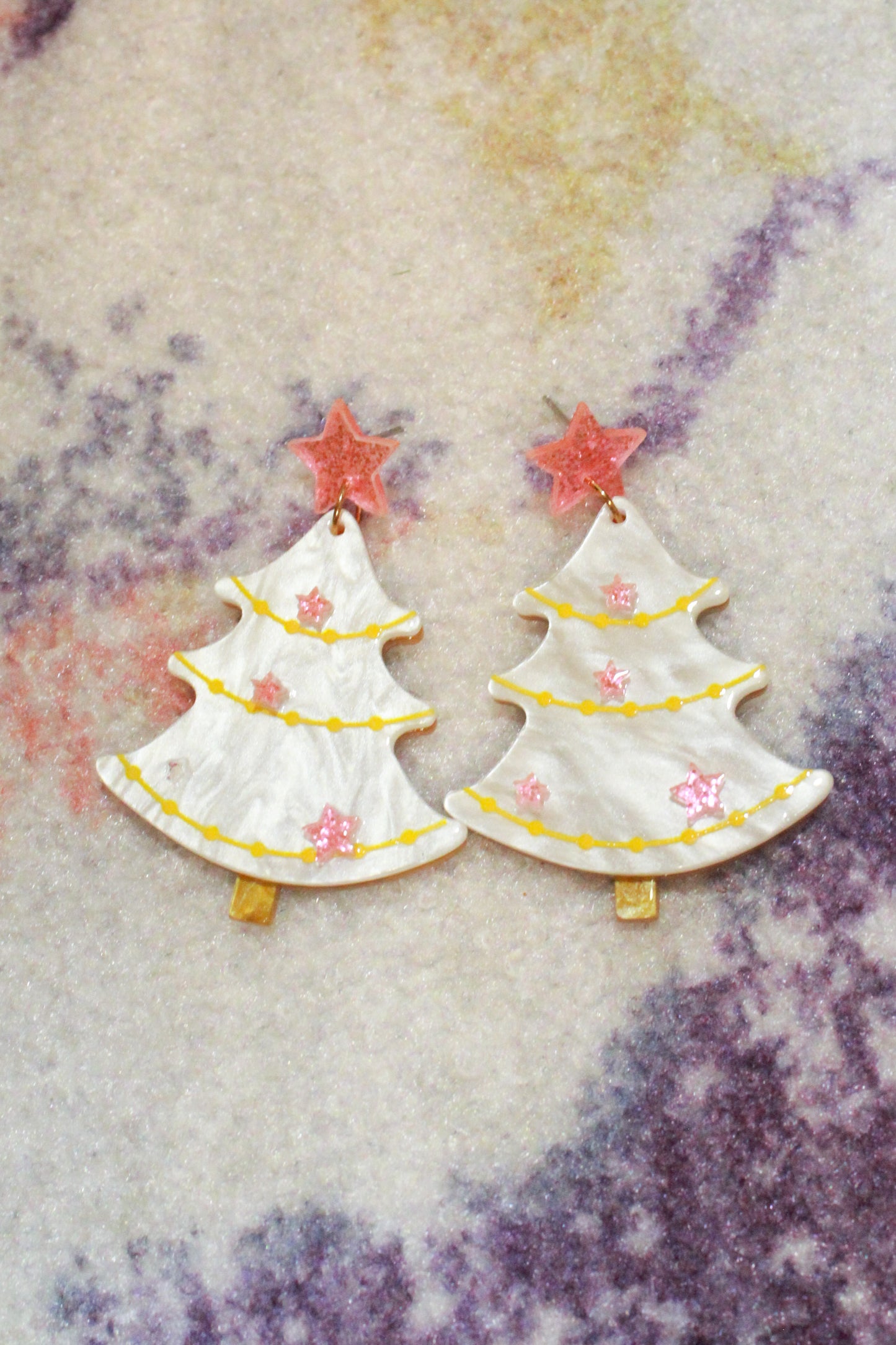 Oh Christmas Tree Earrings - Pink
