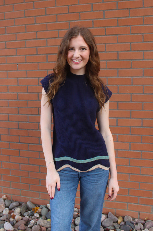Autumn Breeze Sweater - Navy