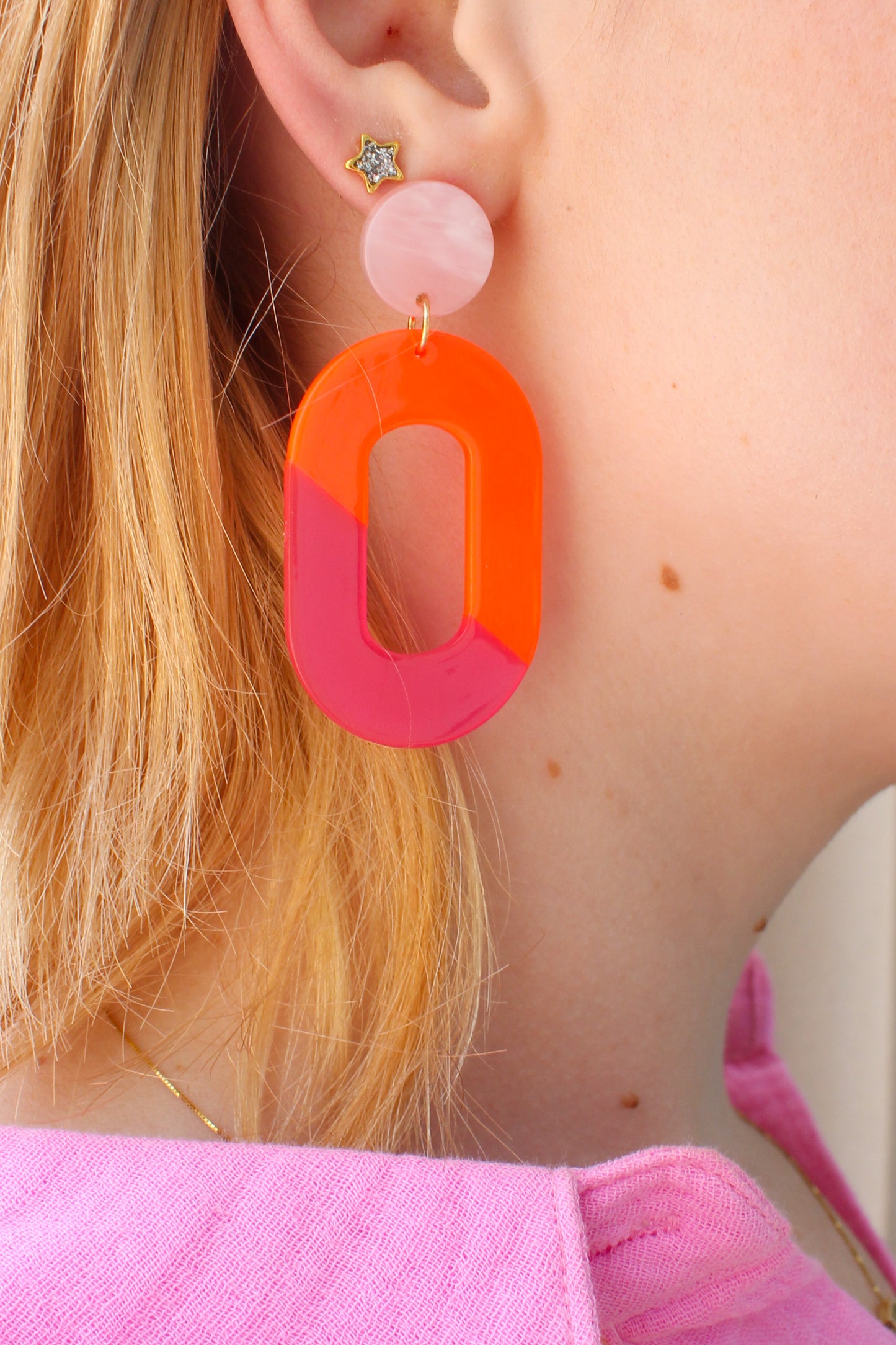 Bright Ideas Earrings - Pink & Orange