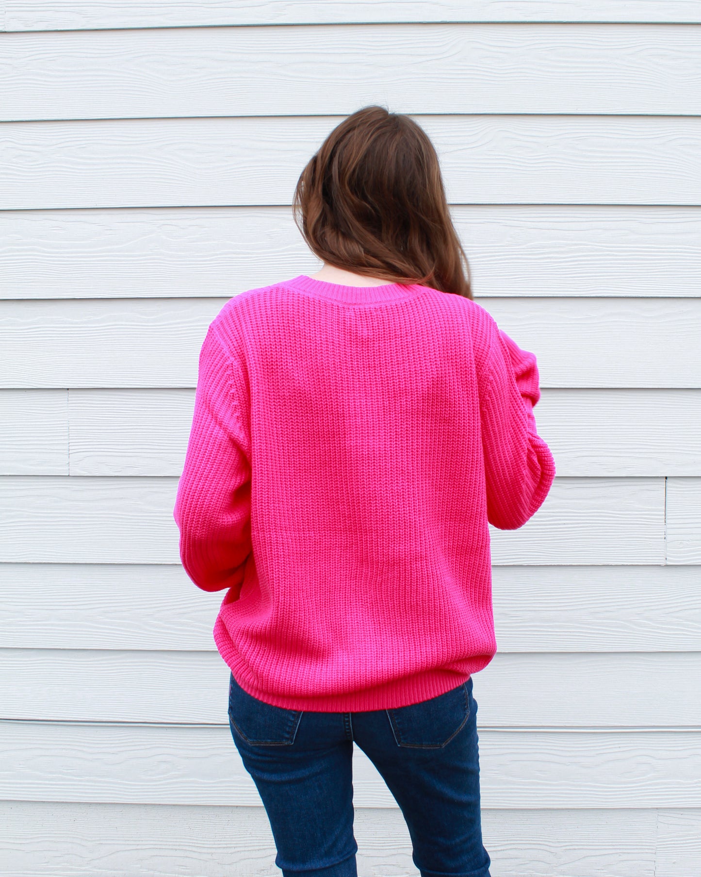 Hello Darlin' Sweater - Hot Pink