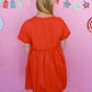 Simple & Sweet Dress - Orange Red