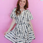 Best In Bow Dress - White & Navy