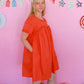 Simple & Sweet Dress - Orange Red