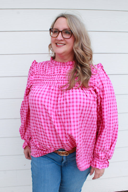 PLUS Tickled Pink Top - Pink & Red
