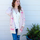 Better With A Bow Cardigan - Cream & Pink