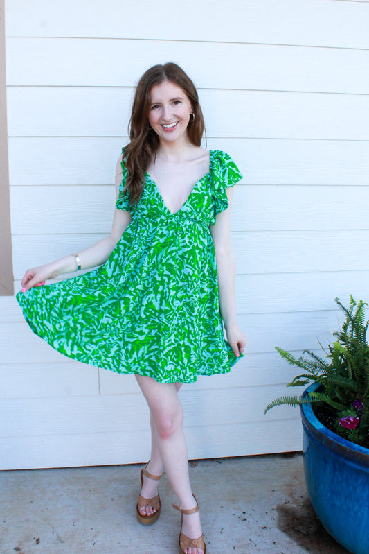 Take Me To The Tropics Dress - Green