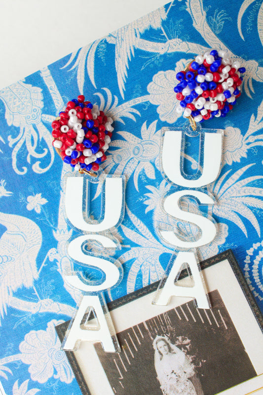 Party In The USA Earrings - White